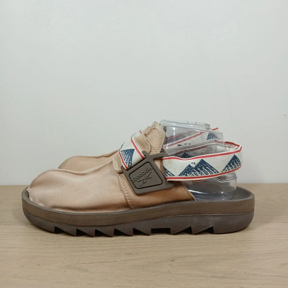 Reebok Beatnik Sandals Mens 9 Beige Textile Earth Outdoor Gorpcore Slingback